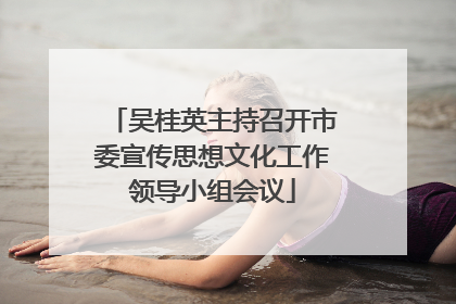 吴桂英主持召开市委宣传思想文化工作领导小组会议