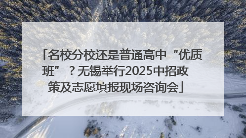 名校分校还是普通高中“优质班”？无锡举行2025中招政策及志愿填报现场咨询会