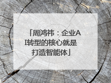 周鸿祎：企业AI转型的核心就是打造智能体