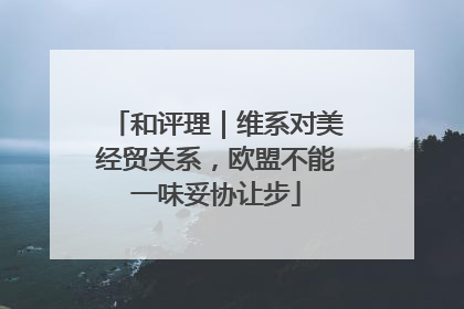 和评理｜维系对美经贸关系，欧盟不能一味妥协让步