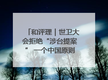 和评理｜世卫大会拒绝“涉台提案” 一个中国原则人心所向