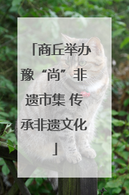 商丘举办豫“尚”非遗市集 传承非遗文化