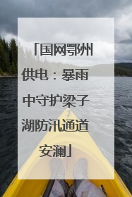 国网鄂州供电：暴雨中守护梁子湖防汛通道安澜