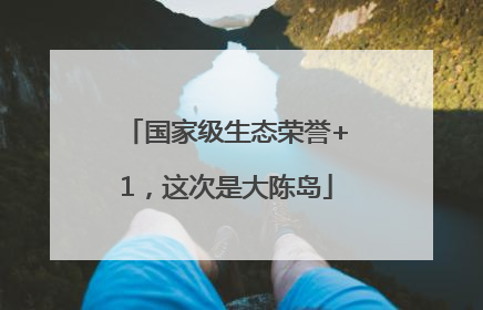国家级生态荣誉+1，这次是大陈岛