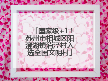 国家级+1！苏州市相城区阳澄湖镇消泾村入选全国文明村