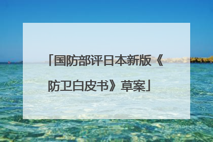 国防部评日本新版《防卫白皮书》草案