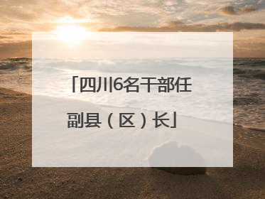 四川6名干部任副县（区）长