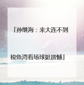 孙继海：来大连不到梭鱼湾看场球挺遗憾