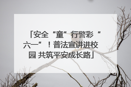 安全“童”行警彩“六一”！普法宣讲进校园 共筑平安成长路