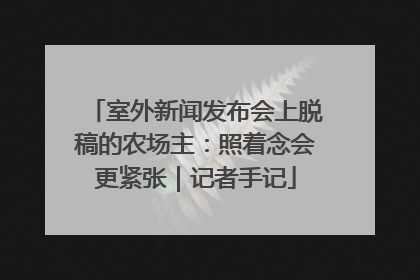 室外新闻发布会上脱稿的农场主：照着念会更紧张｜记者手记