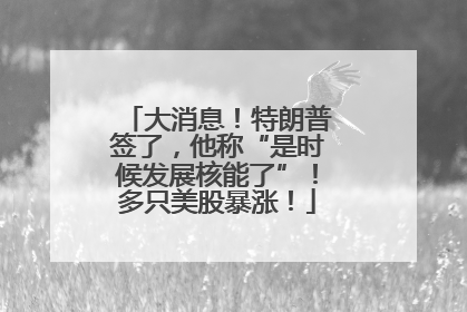 大消息！特朗普签了，他称“是时候发展核能了”！多只美股暴涨！