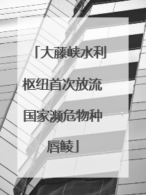 大藤峡水利枢纽首次放流国家濒危物种唇鲮