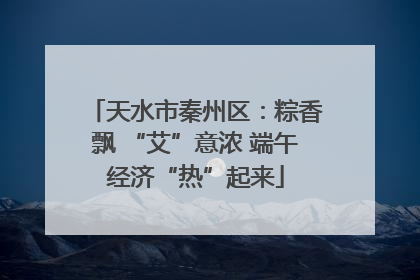 天水市秦州区：粽香飘 “艾”意浓 端午经济“热”起来