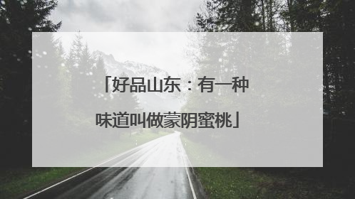 好品山东：有一种味道叫做蒙阴蜜桃