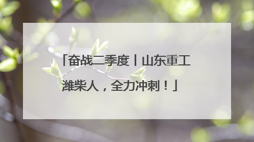 奋战二季度丨山东重工潍柴人，全力冲刺！