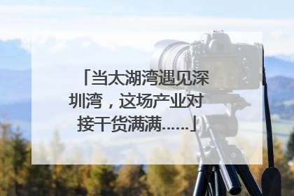 当太湖湾遇见深圳湾，这场产业对接干货满满……