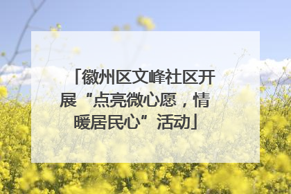 徽州区文峰社区开展“点亮微心愿，情暖居民心”活动