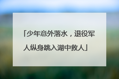 少年意外落水，退役军人纵身跳入湖中救人