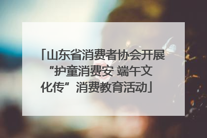 山东省消费者协会开展 “护童消费安 端午文化传”消费教育活动