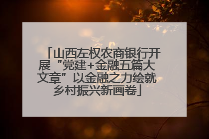 山西左权农商银行开展“党建+金融五篇大文章”以金融之力绘就乡村振兴新画卷