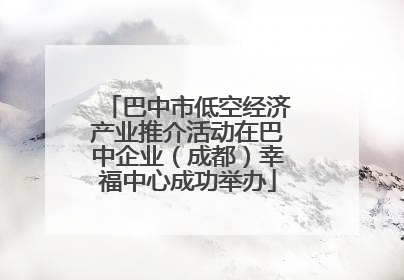 巴中市低空经济产业推介活动在巴中企业（成都）幸福中心成功举办