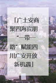 广土安商聚四海宾朋 “一带一路”赋能四川广安开放新机遇