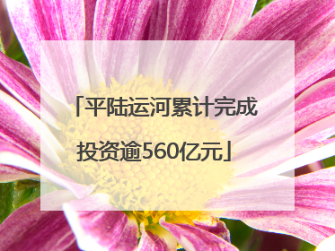 平陆运河累计完成投资逾560亿元