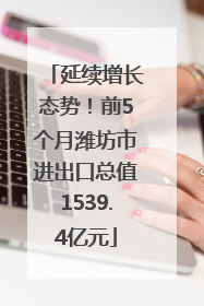 延续增长态势！前5个月潍坊市进出口总值1539.4亿元