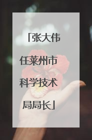 张大伟任莱州市科学技术局局长