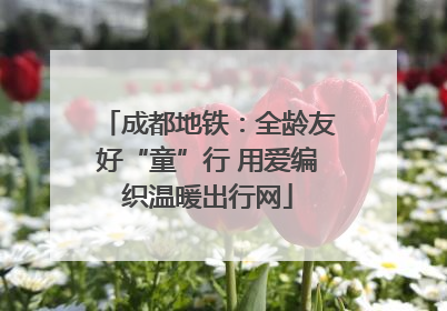 成都地铁：全龄友好“童”行 用爱编织温暖出行网