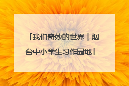 我们奇妙的世界｜烟台中小学生习作园地