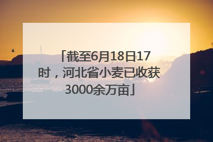截至6月18日17时，河北省小麦已收获3000余万亩
