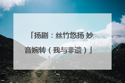 扬剧：丝竹悠扬 妙音婉转（我与非遗）