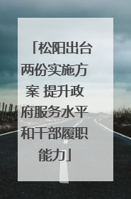 松阳出台两份实施方案 提升政府服务水平和干部履职能力