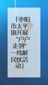 枣阳市太平镇开展“户户走到”一线解民忧活动