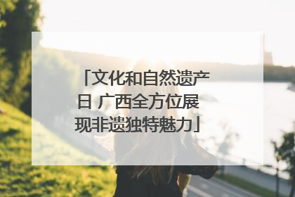 文化和自然遗产日 广西全方位展现非遗独特魅力