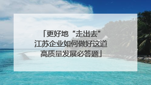 更好地“走出去” 江苏企业如何做好这道高质量发展必答题