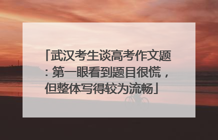 武汉考生谈高考作文题：第一眼看到题目很慌，但整体写得较为流畅