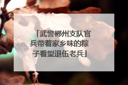 武警郴州支队官兵带着家乡味的粽子看望退伍老兵