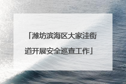 潍坊滨海区大家洼街道开展安全巡查工作