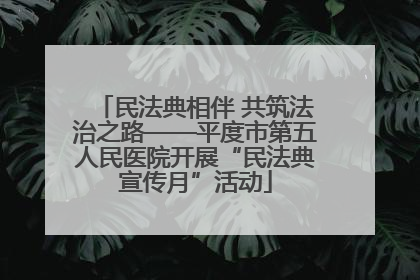 民法典相伴 共筑法治之路——平度市第五人民医院开展“民法典宣传月”活动