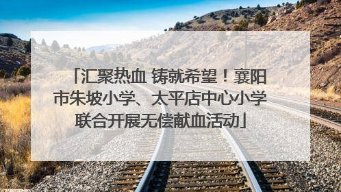 汇聚热血 铸就希望！襄阳市朱坡小学、太平店中心小学联合开展无偿献血活动