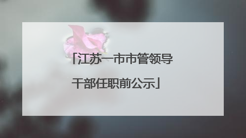 江苏一市市管领导干部任职前公示