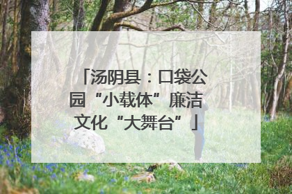 汤阴县：口袋公园“小载体”廉洁文化“大舞台”