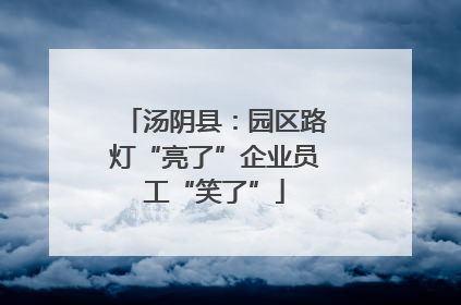 汤阴县：园区路灯“亮了”企业员工“笑了”