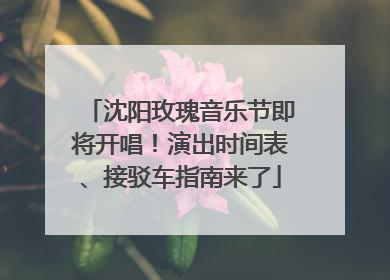 沈阳玫瑰音乐节即将开唱！演出时间表、接驳车指南来了