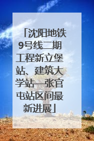 沈阳地铁9号线二期工程新立堡站、建筑大学站—张官屯站区间最新进展
