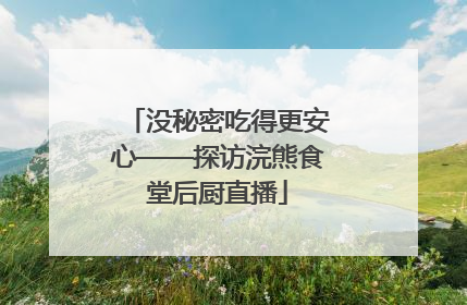 没秘密吃得更安心——探访浣熊食堂后厨直播