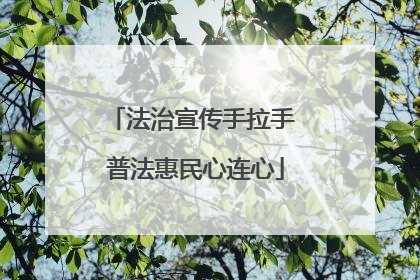 法治宣传手拉手 普法惠民心连心