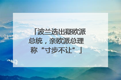 波兰选出疑欧派总统，亲欧派总理称“寸步不让”